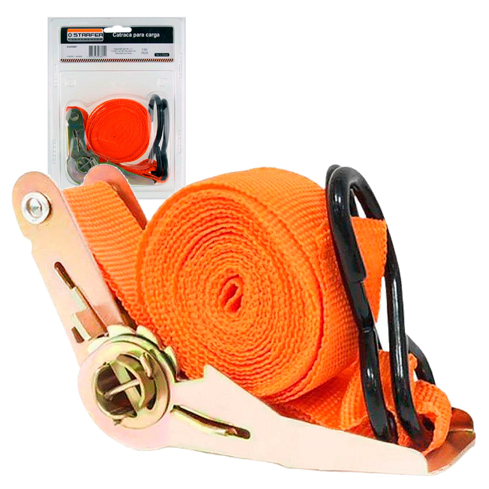 Cinta para Prender Carga com Catraca 1 Pol x 4.5 Metros STARFER