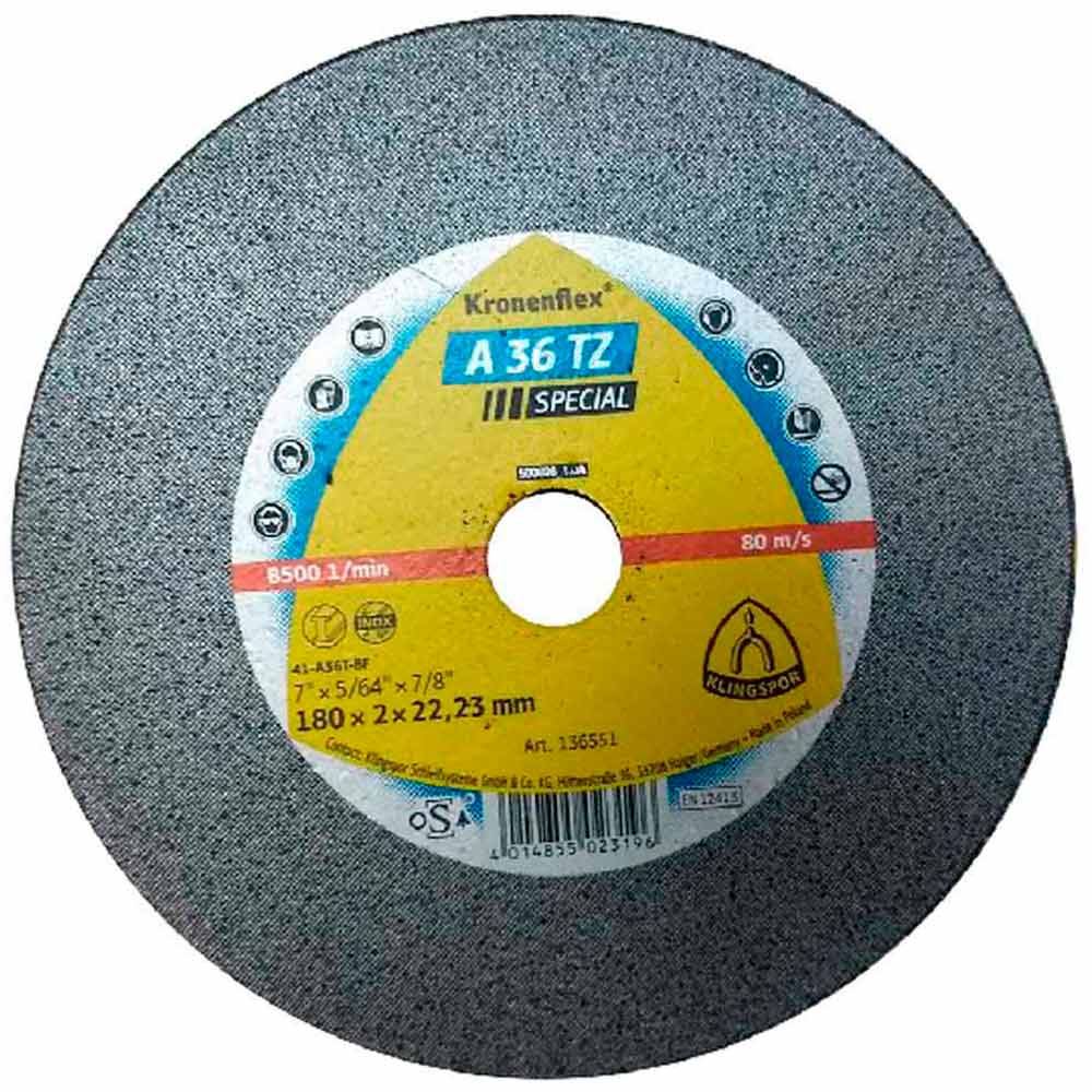 Disco de Corte Kronenflex® 7 POL x 2.0 MM para Aço Inoxidável A 36 TZ Special KLINGSPOR