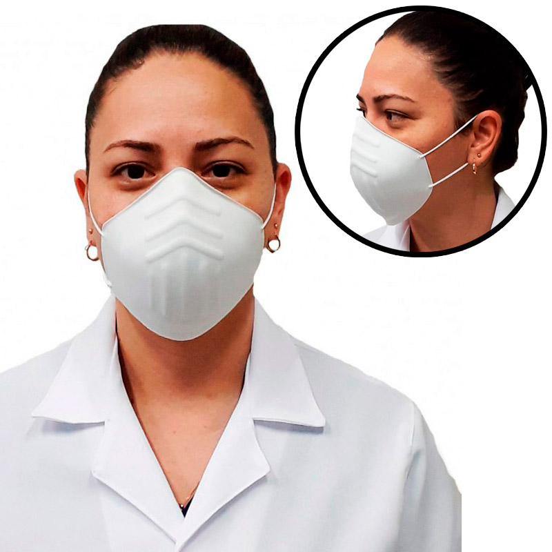 Máscara de Proteção Facial Style Lavável Reutilizável Branca IMPEC