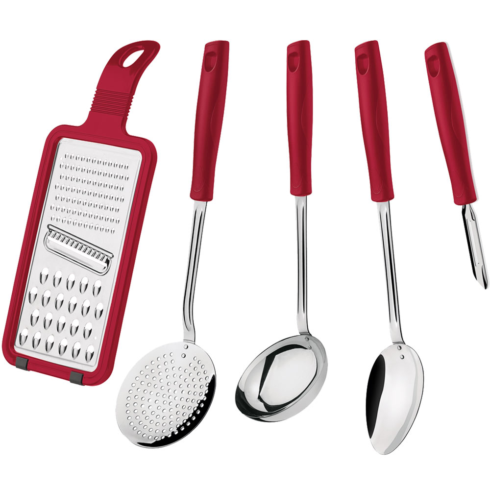 Jogo de Utensílios para Cozinha Tramontina Easy em Aço Inox 5 Peças 25299713 TRAMONTINA