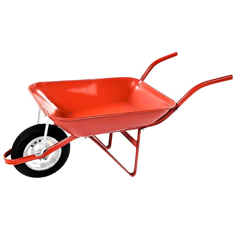 Carriola Caçamba de Aço 60L Pneu Câmara Campeão Vermelha 690 ALZA