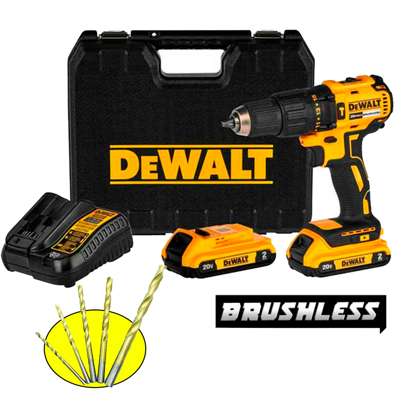 Furadeira Parafusadeira Impacto 20V 1/2 POL Brushless DCD7781D2-BR DEWALT + Brinde Kit 5 Peças