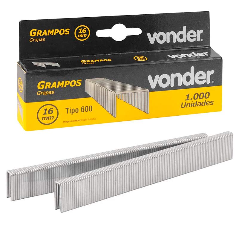 Grampo para Grampeador Pinador 16MM GPE 916 com 1000 Peças VONDER