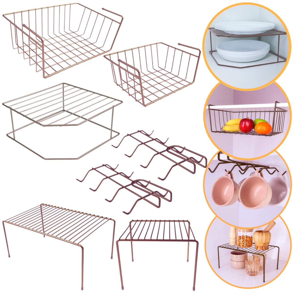 Kit Organizador para Armário com 7 Peças Viena Lavanda | 02 BEL