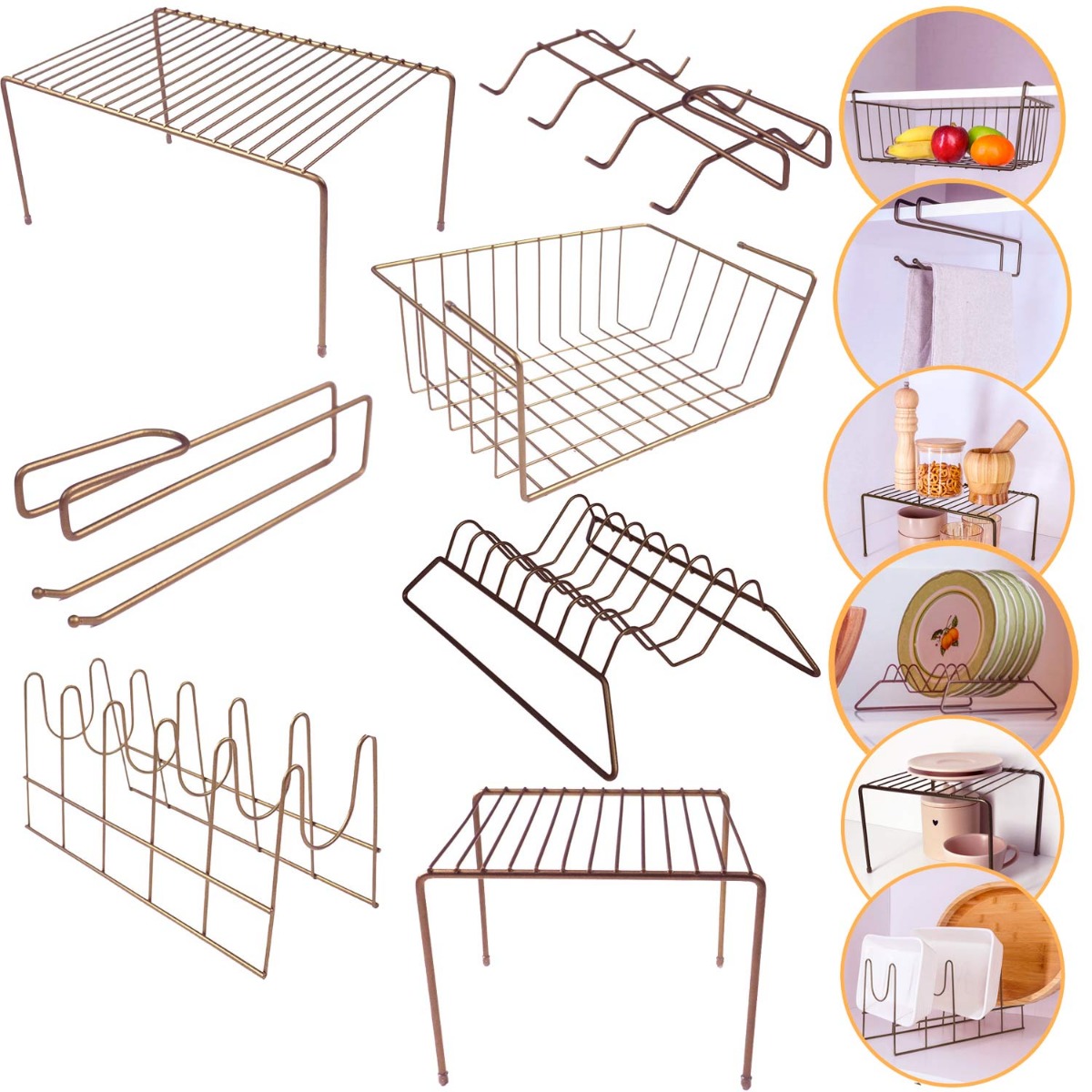 Kit Organizador para Armário com 7 Peças Viena Lavanda | 03 BEL