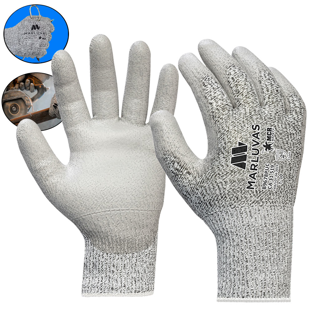 Luva de proteção PU Anti Corte Multiuso 801041-G-9 MARLUVAS