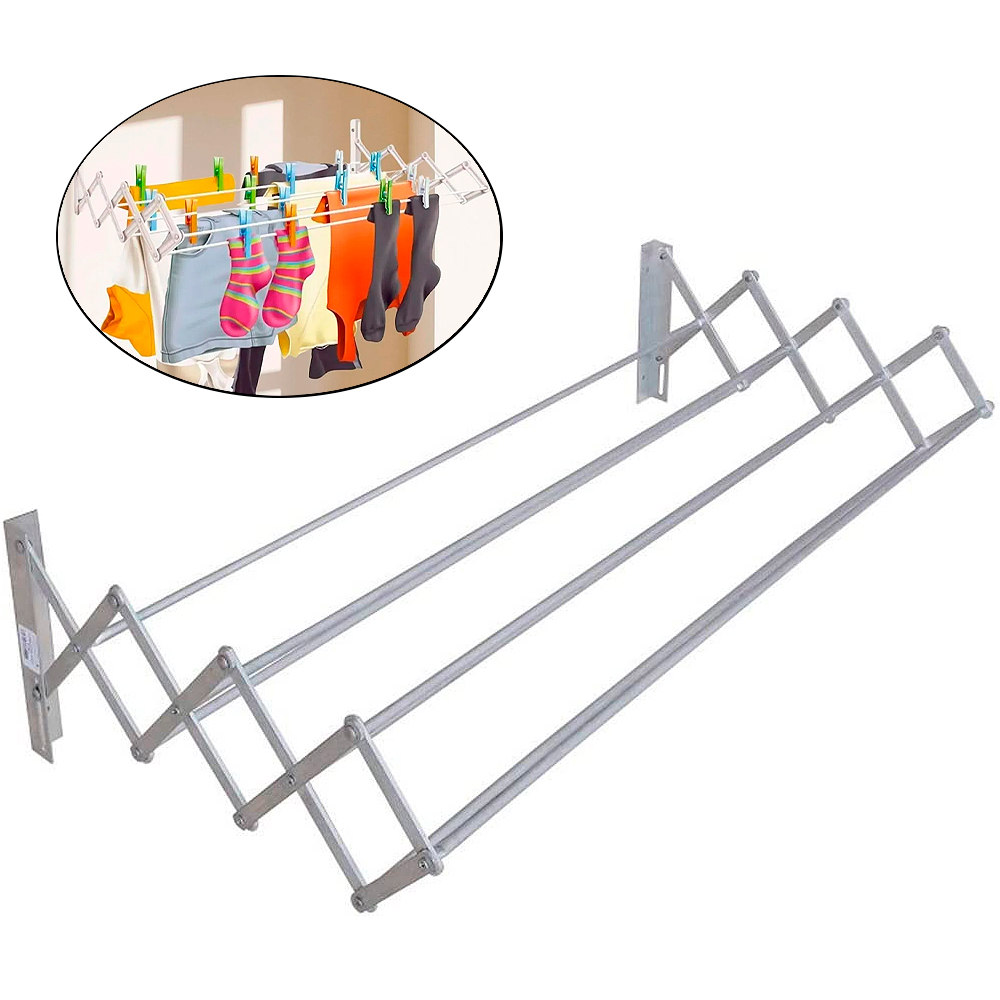 Varal de Parede Sanfonado em Alumínio 80cm VAR0230 BOTAFOGO