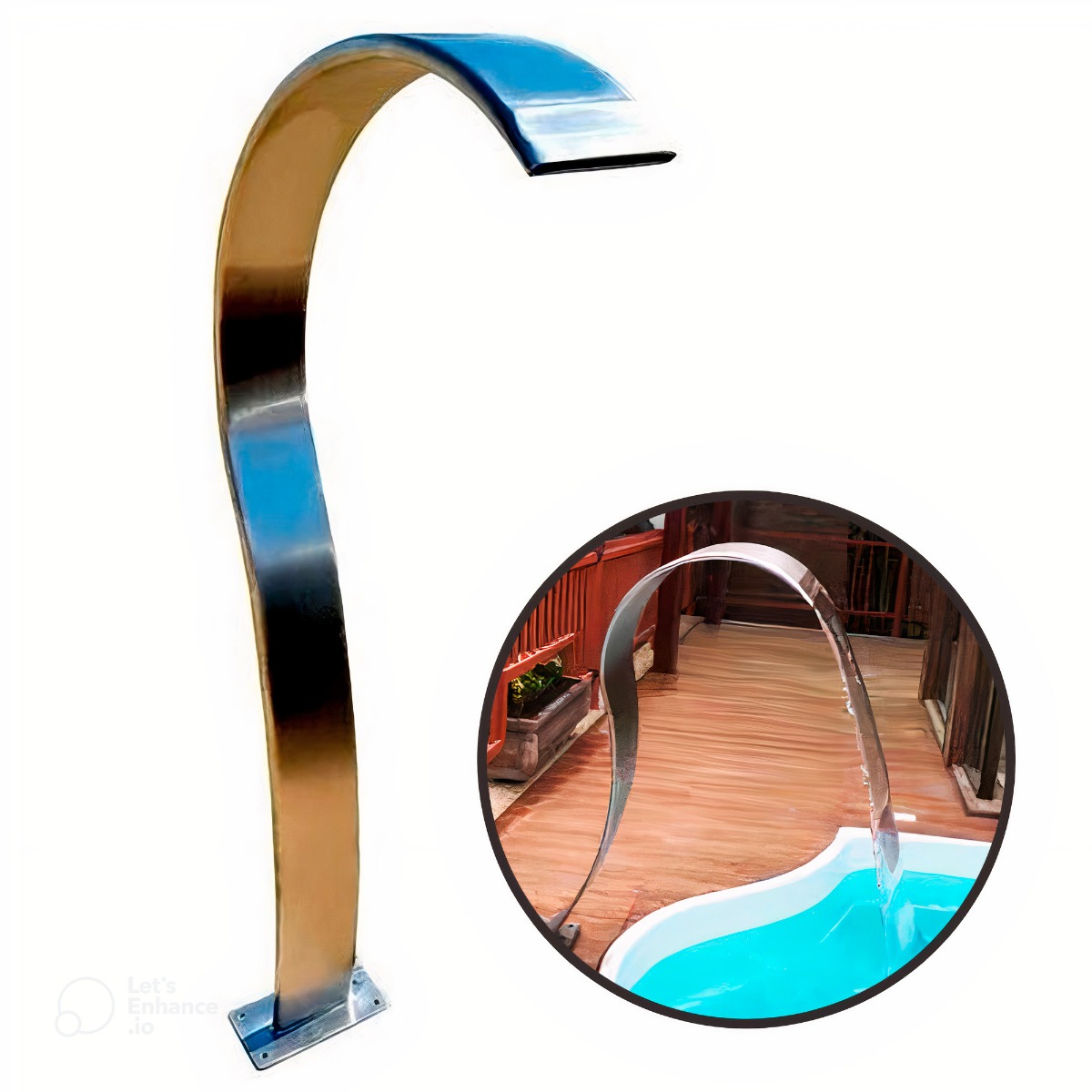 Cascata Slim para Piscina 70 x 7.5 CM Aço Inox EVALD