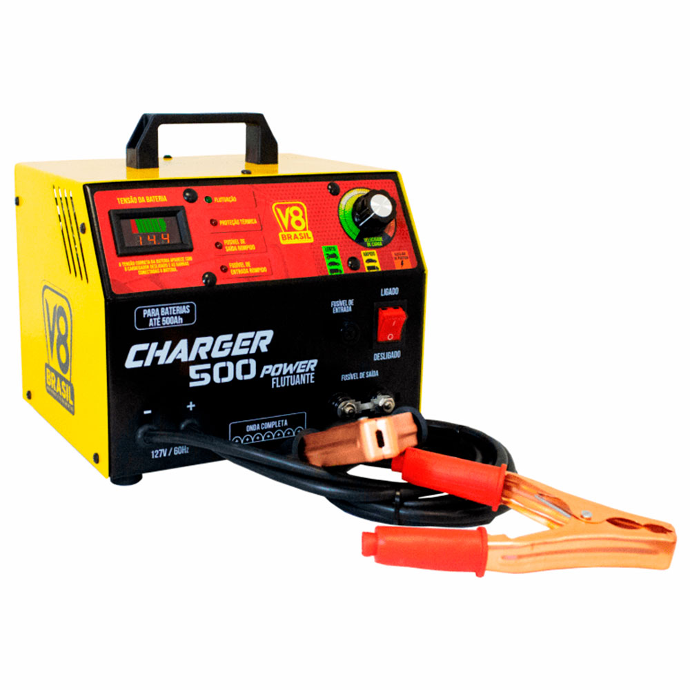 Carregador de Bateria 50 Amperes Charger 500 Power 127V 20176 V8
