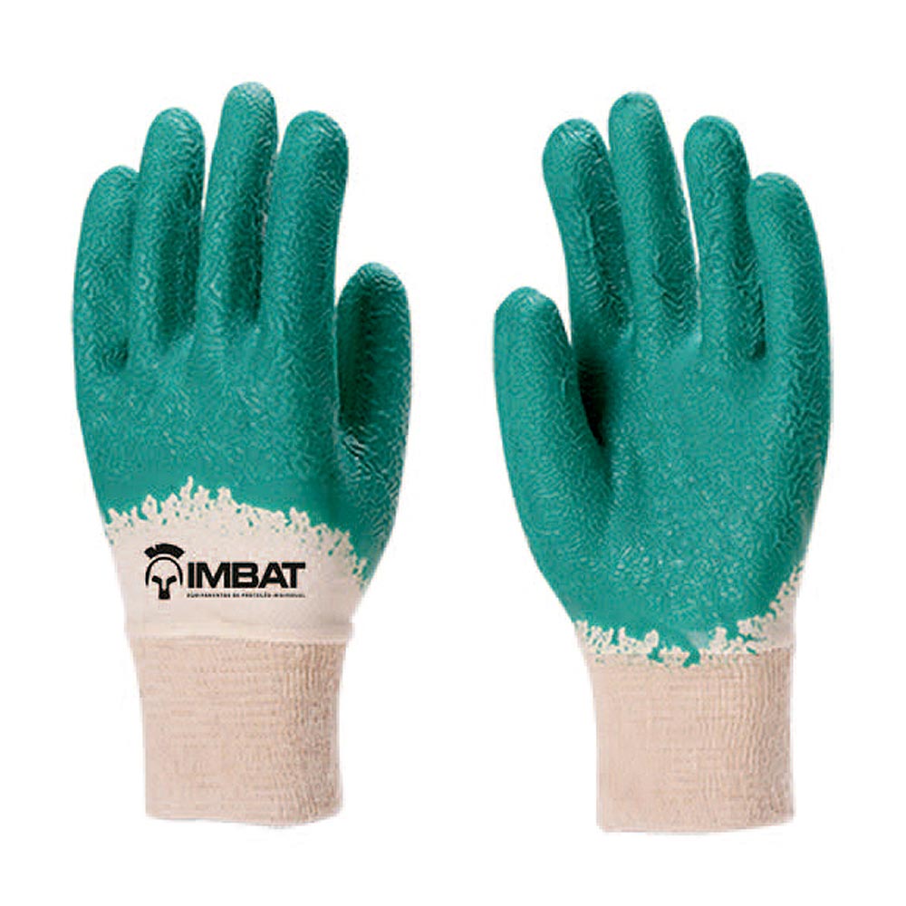 Luva de Poliéster Banhada a Látex com a Palma Corrugada Verde TAM 9 LV-S-BLV-9 IMBAT