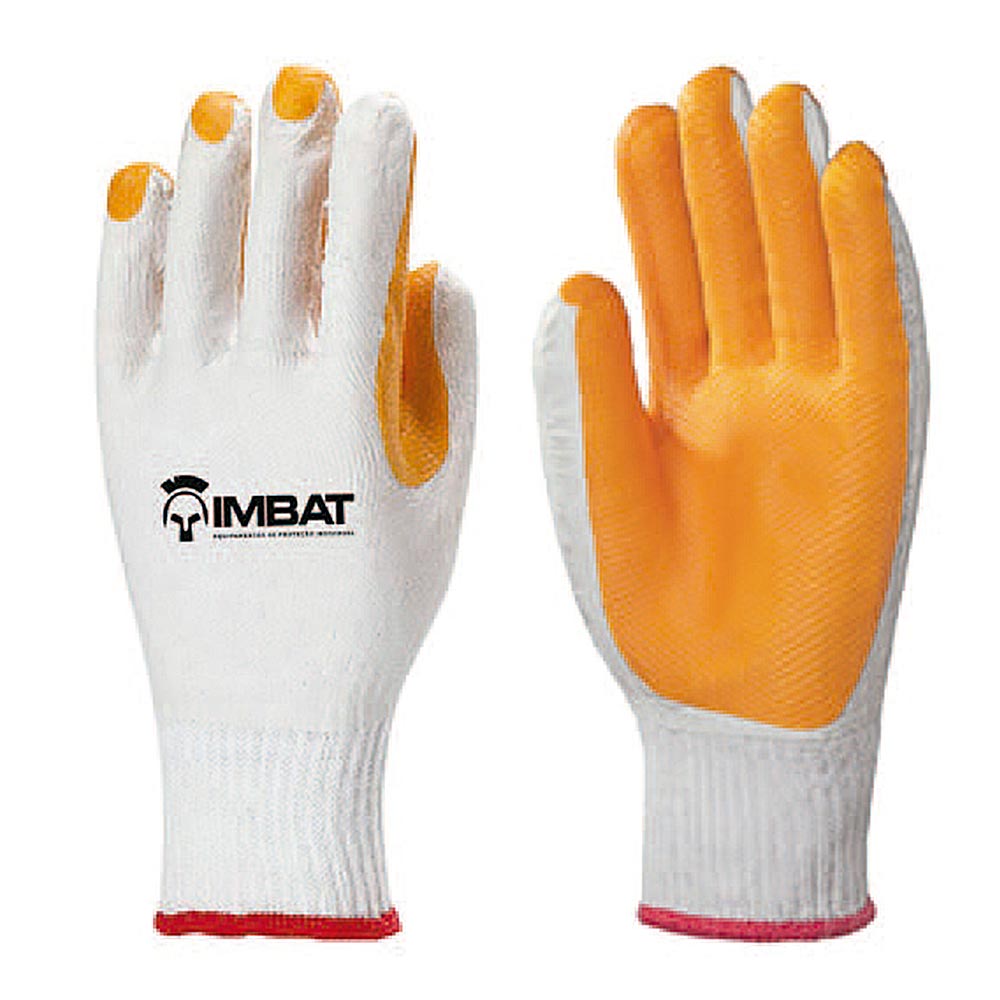 Luva de Algodão/Borracha Vulcanizada Laranja T9 LV-A-BLVA-9 IMBAT