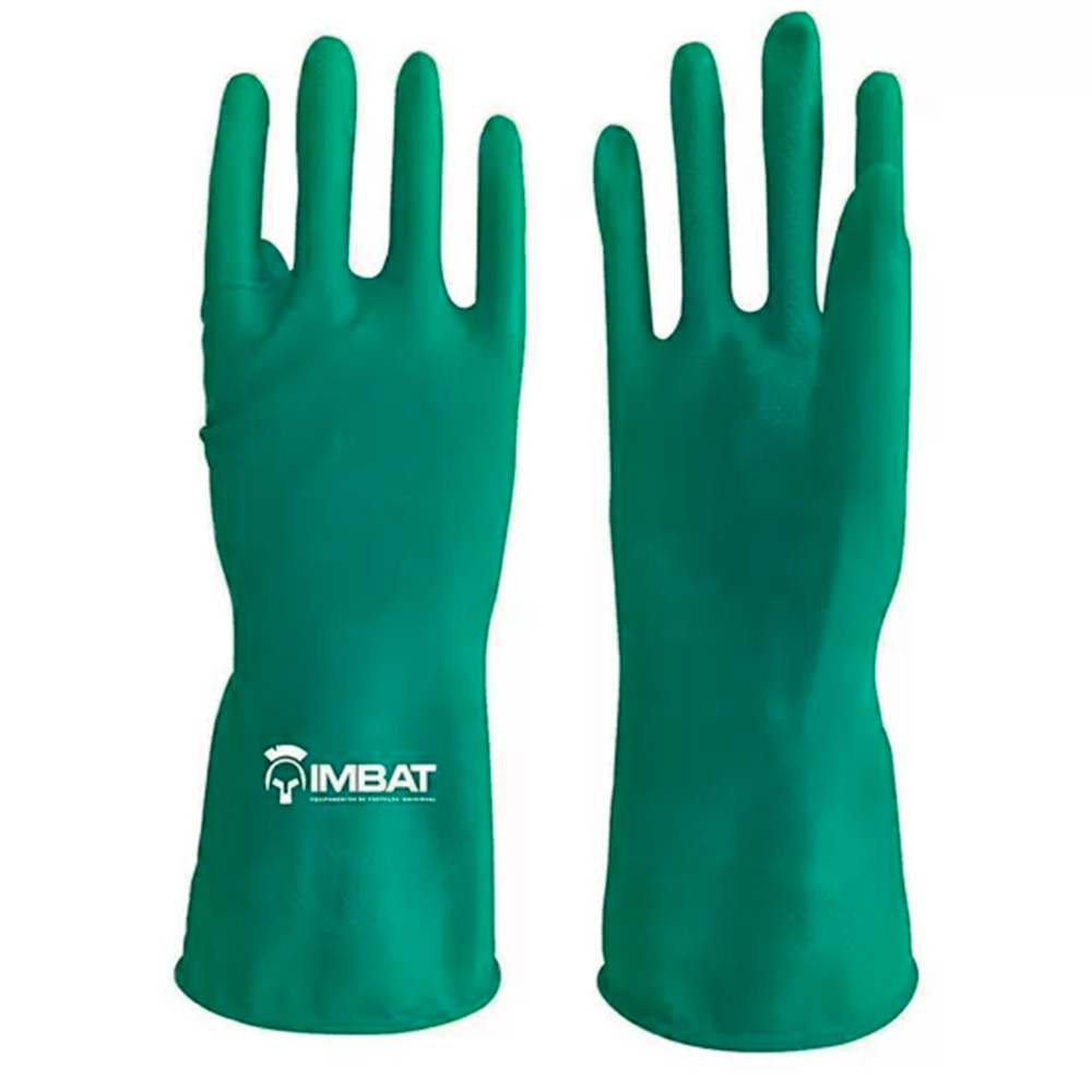Luva de Borracha Forrada Verde TAM 9 LV-LVF-9 IMBAT