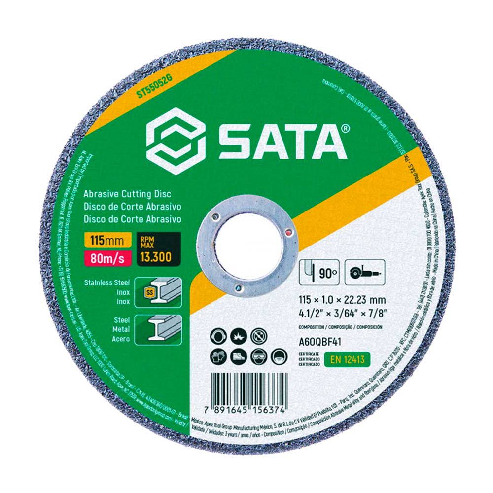 Disco de Corte Abrasivo de Metal/Inox 4.1/2 Polegada X 1.0MM ST55052G SATA