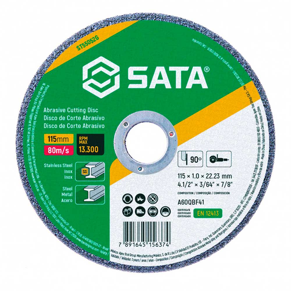 Disco de Corte Abrasivo Metal/Inox 7 Polegada X 1.6MM ST55054G SATA