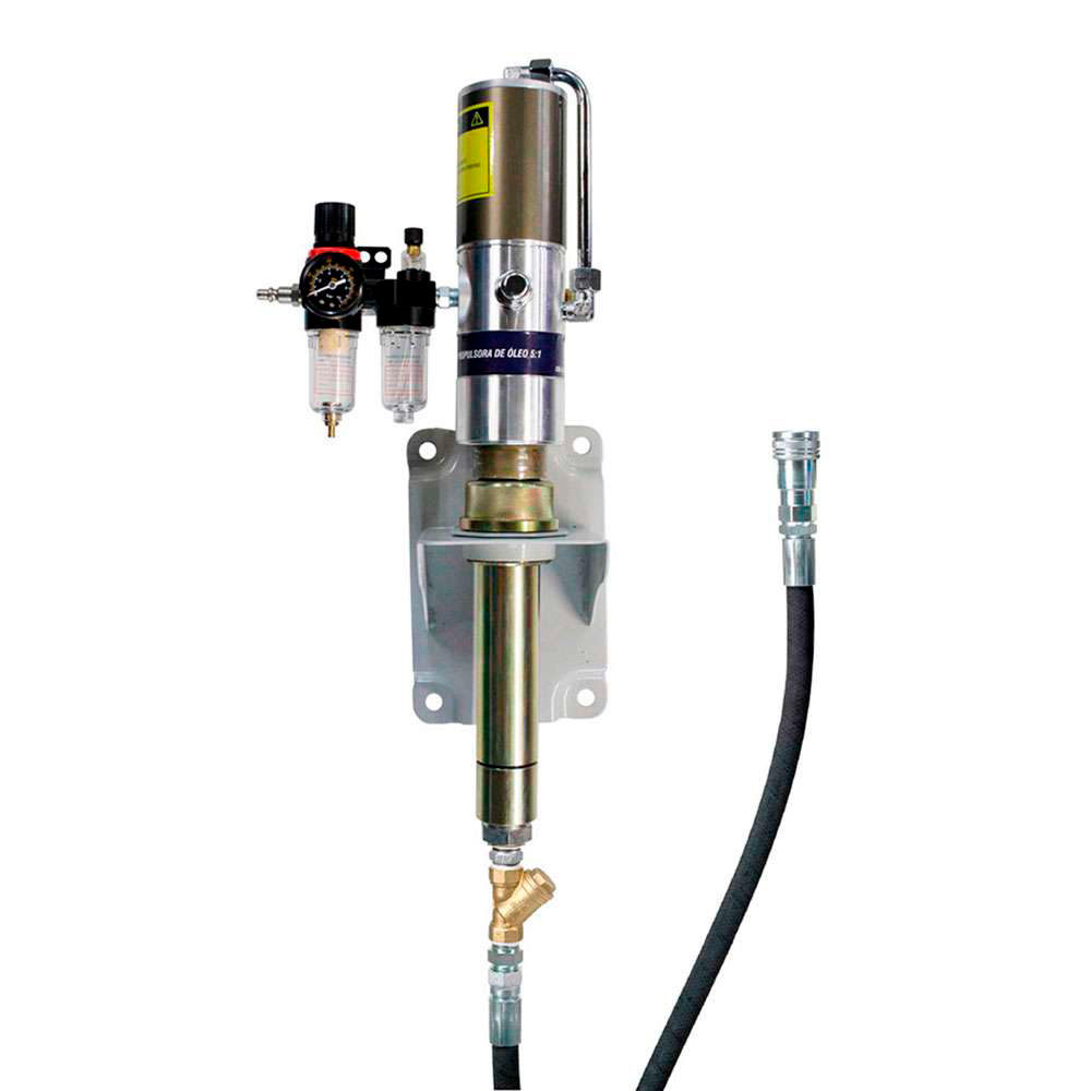 Kit Bomba Propulsora Pneumática para Óleo Duplo Efeito com mangueira 2m e Suporte 9240 BREMEN