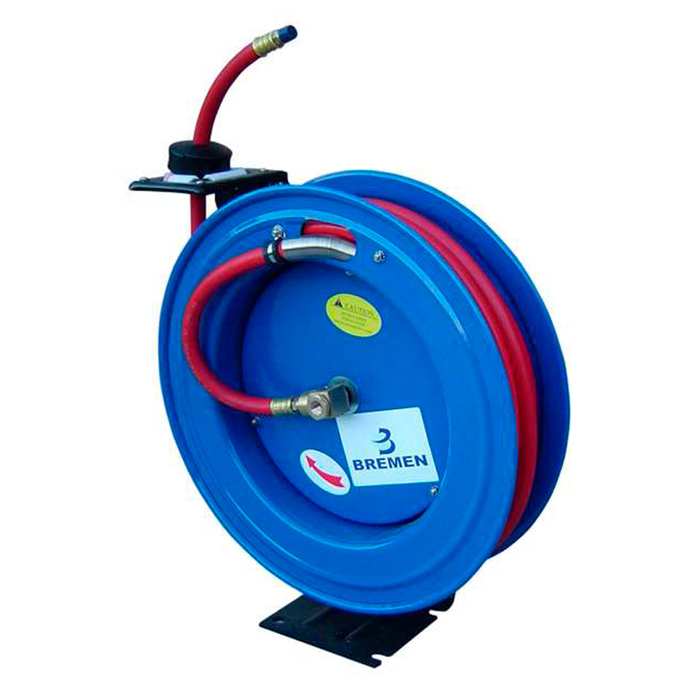 Carretel com Mangueira de 3/8 Polegada Retrátil com 15mt para Ar e Água 3413 BREMEN