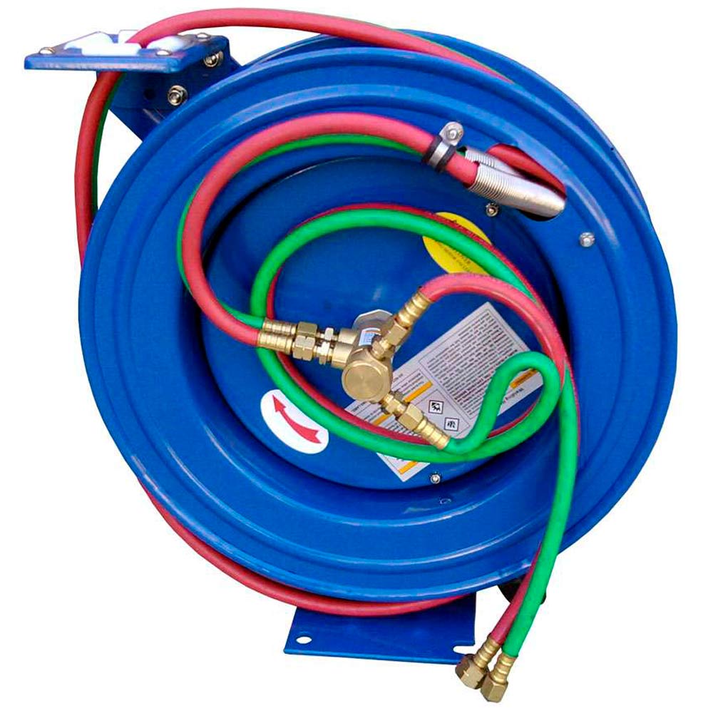 Carretel com Mangueira Dupla de 1/4 Polegada Retrátil com 15mt para Solda 6084 BREMEN