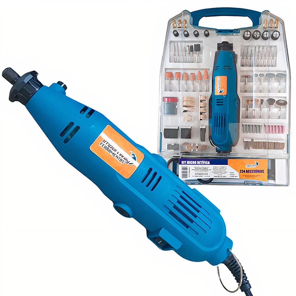 Micro Retifica com Maleta e Kit 234 Peças Iwkmr234 IMPORTWAY