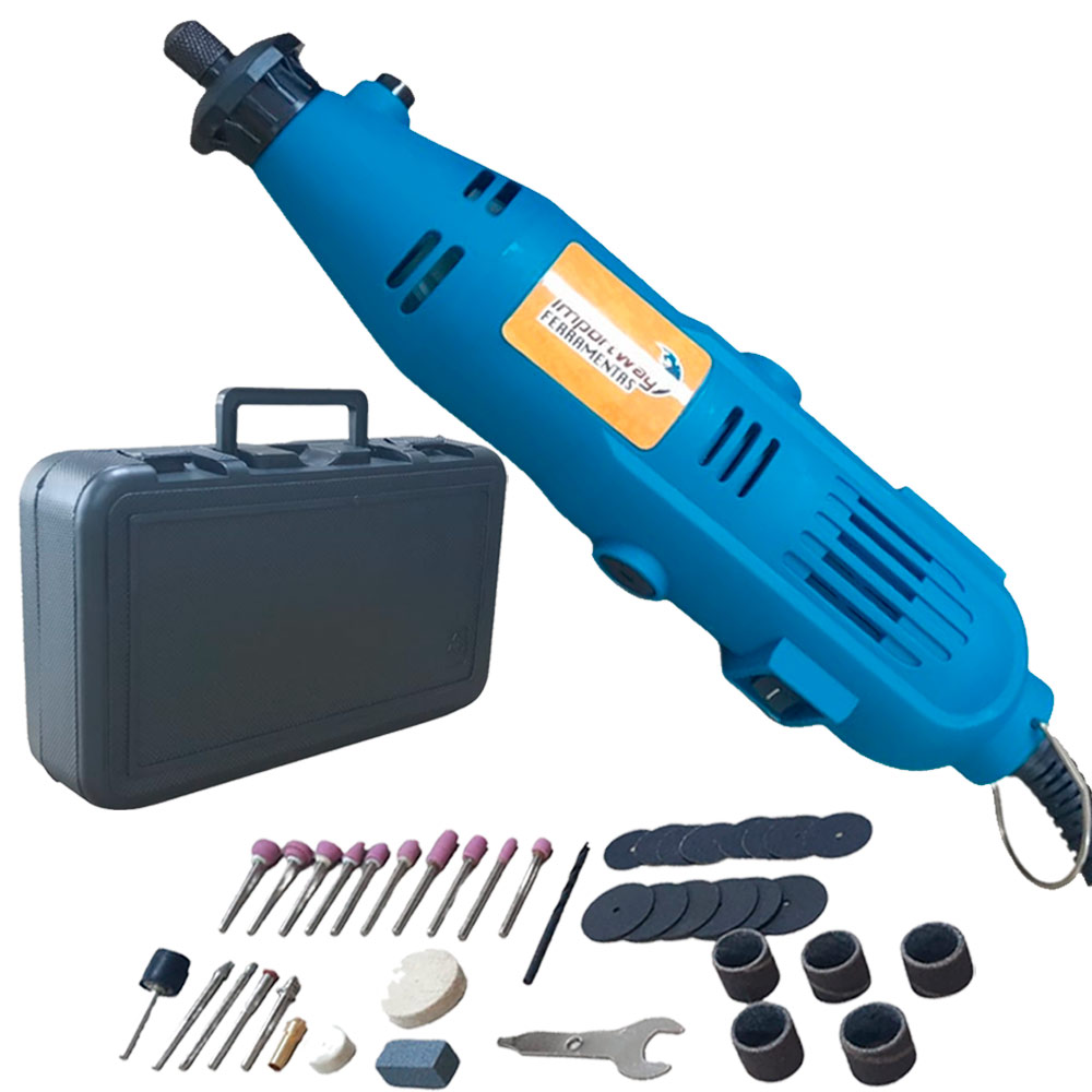 Micro Retifica com Maleta e Kit 40 Peças Iwkmr40 IMPORTWAY