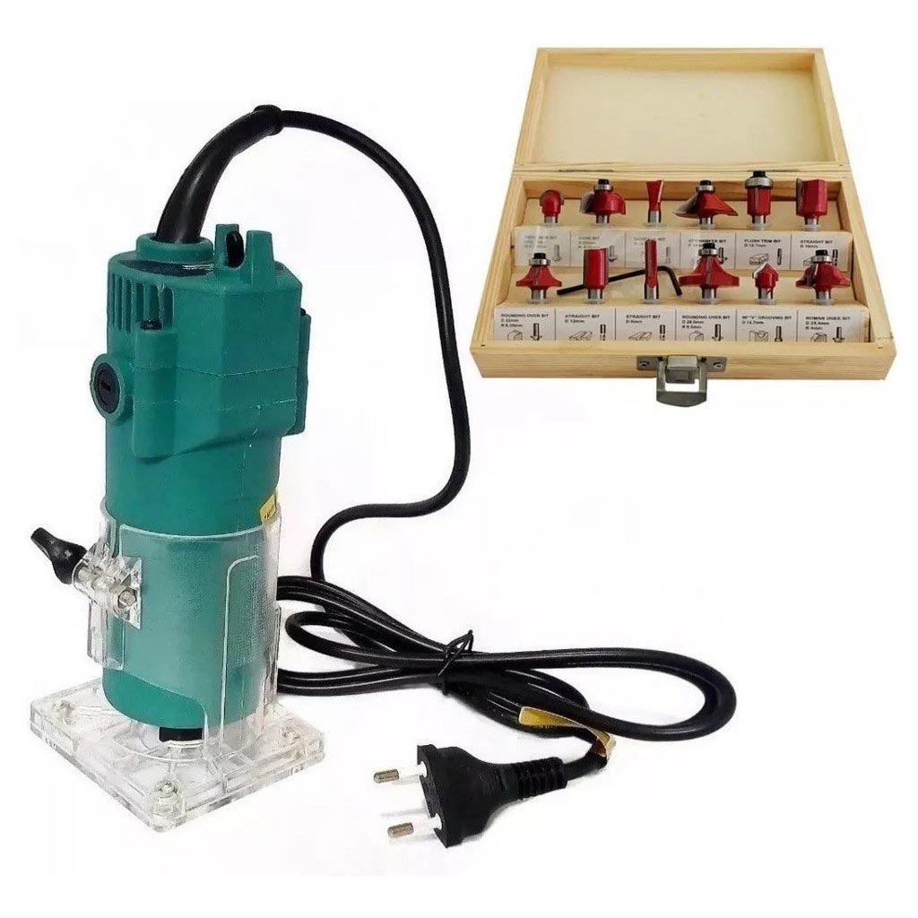 Tupia 6mm para Laminado 650w com Jogo Fresas 220v IWTJF IMPORTWAY