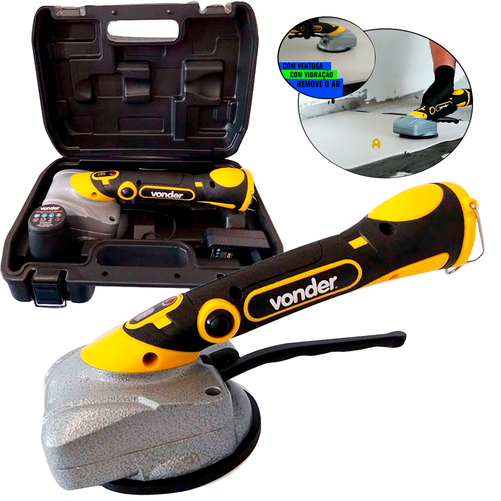Máquina para Assentar Pisos e Porcelanatos à Bateria com Ventosa e Função Vibração MAP120 VONDER