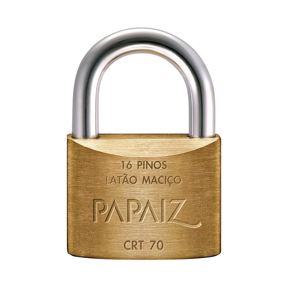 Cadeado CRT70 em Latão Maciço com Chave 0101700CX PAPAIZ