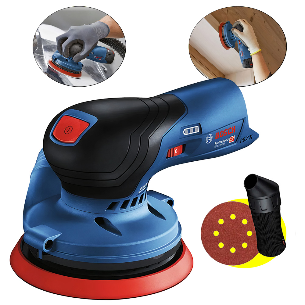 Lixadeira Roto Orbital 5 POL à Bateria 12v BRUSHLESS sem Bateria e sem Carregador GEX 12V-125 BOSCH 