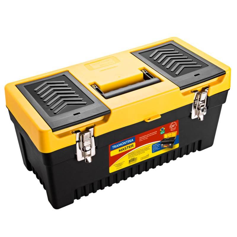 Caixa Plástica para Ferramentas 20 POL com Bandeja e Trava Metálica TRAMONTINA