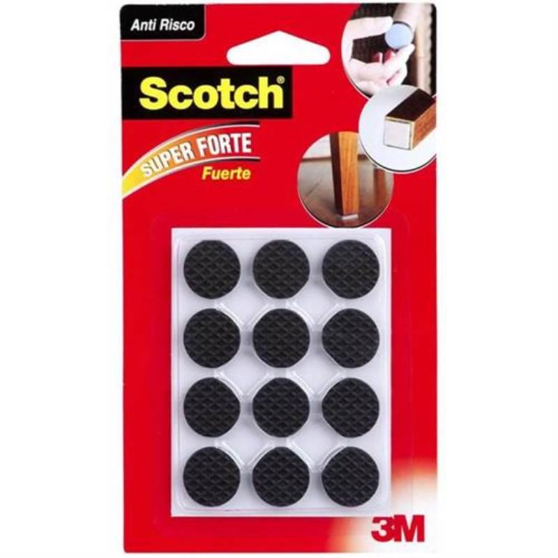 Adesivo Protetor EVA Anti Risco Redondo Preto c/ 12 Unidades 3M