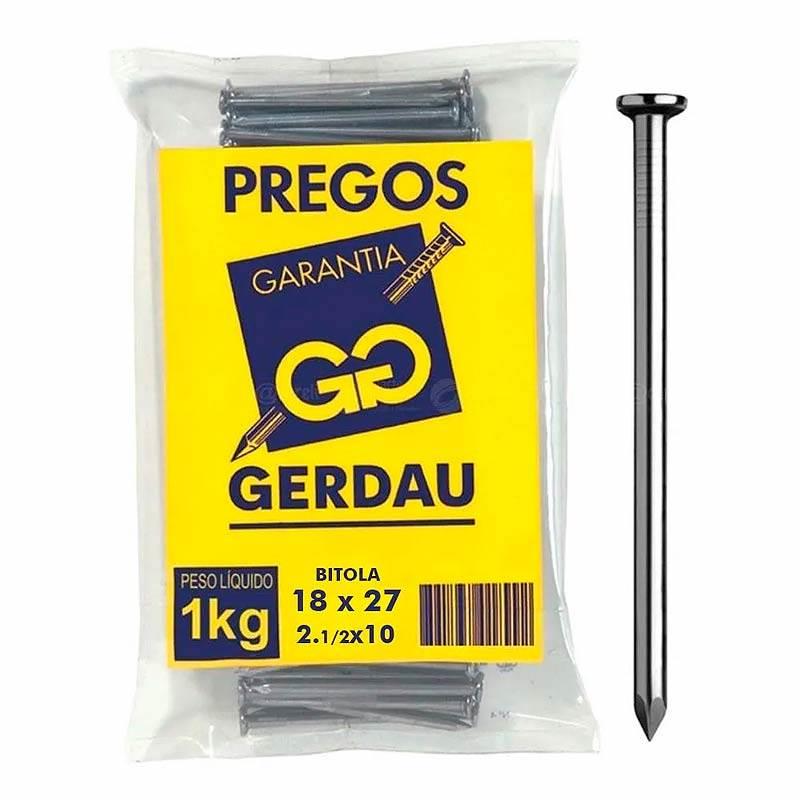 Prego Com Cabeça 18 x 27 Pacote 1KG 117000144 GERDAU