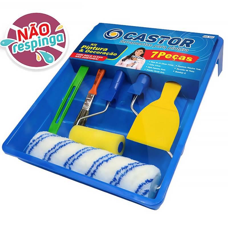 Kit de Pintura e Decoração 7 Peças Não Respinga 807 CASTOR