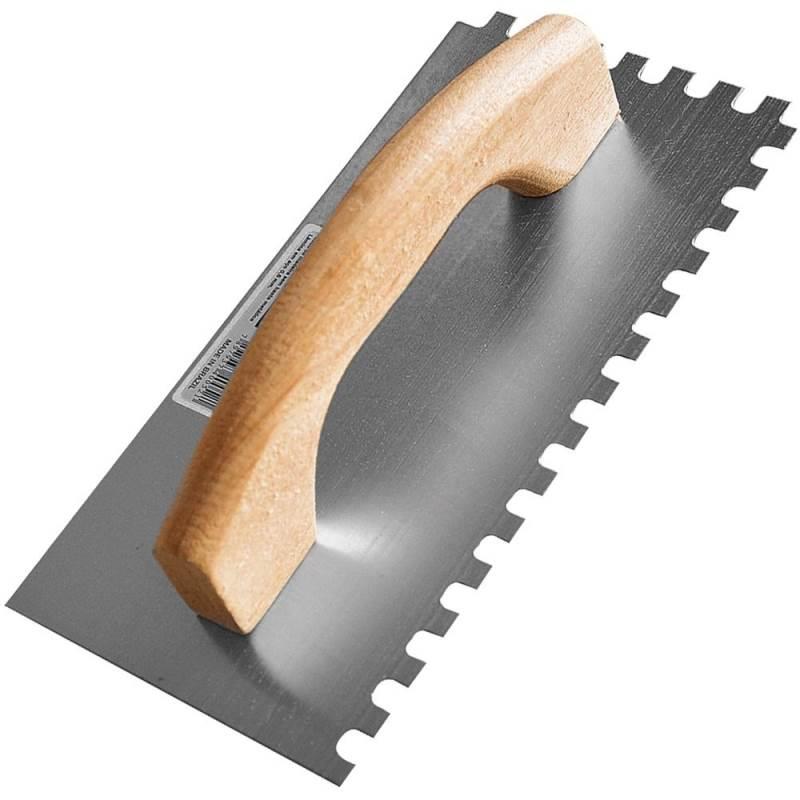 Desempenadeira Dentada de Aço 12 x 24 CM com Cabo de Madeira 404006 MOMFORT