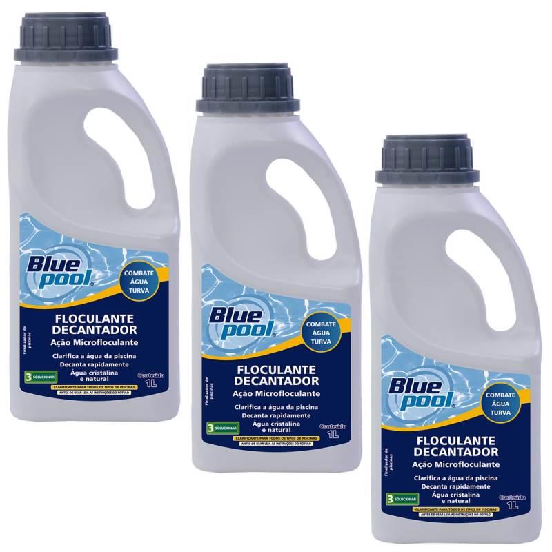 Floculante Clarificante Decantador para Piscinas 1L Kit com 3 Unidades 256620B Bluepool by FLUIDRA