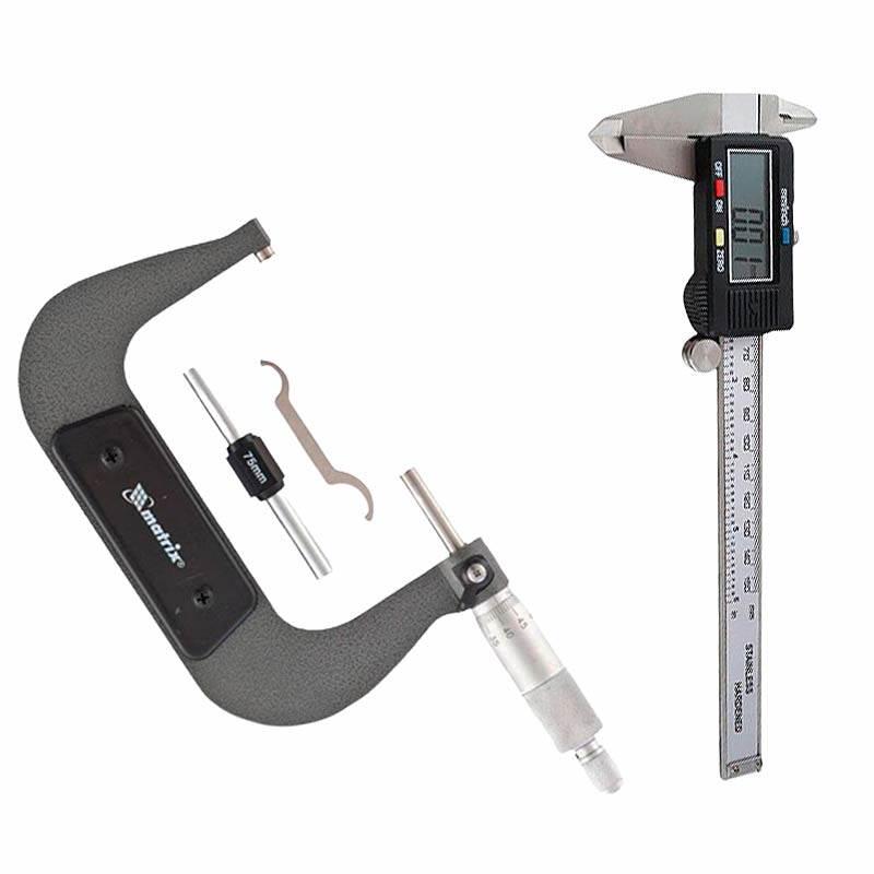 Kit Paquímetro Digital 6 Pol + Micrômetro Externo Analógico de 75 a 100MM MTX
