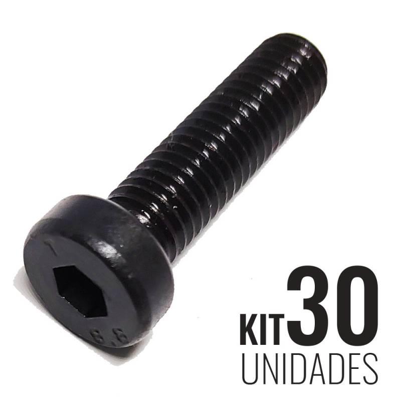 Parafuso Allen 8 x 30 MM Cabeça Baixa Sextavado Interno Kit 30 Peças PABB5080301A TELLEP