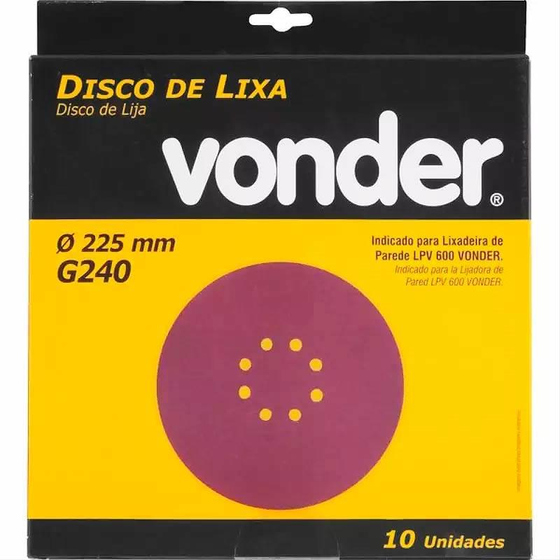 Disco de Lixa para Lixadeira de Teto LPV 60 com 10 Unidades Grão 240 VONDER