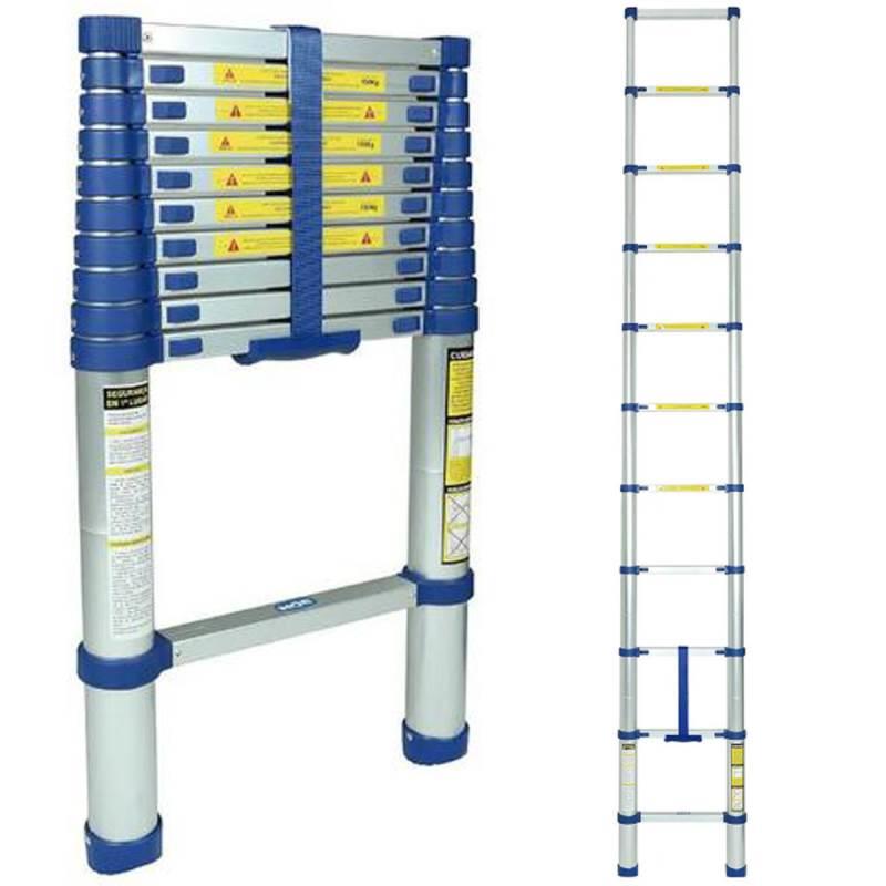 Escada de Alumínio Telescópica 10 Degraus 3.2 Metros MOR