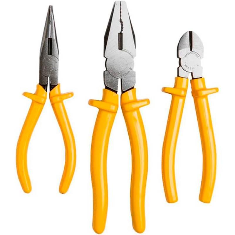 Jogo de Alicates com Bico. Universal e Corte Diagonal TRAMONTINA
