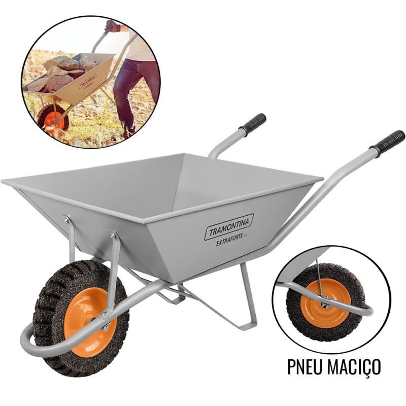 Carriola Extra Forte 65 Litros Chapa 20 Pneu Maciço 77714/235 TRAMONTINA