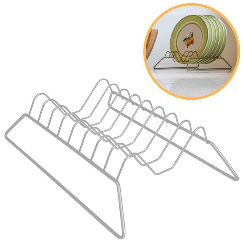 Organizador Porta Pratos Vertical Viena em Aço Branco 990601 BEL