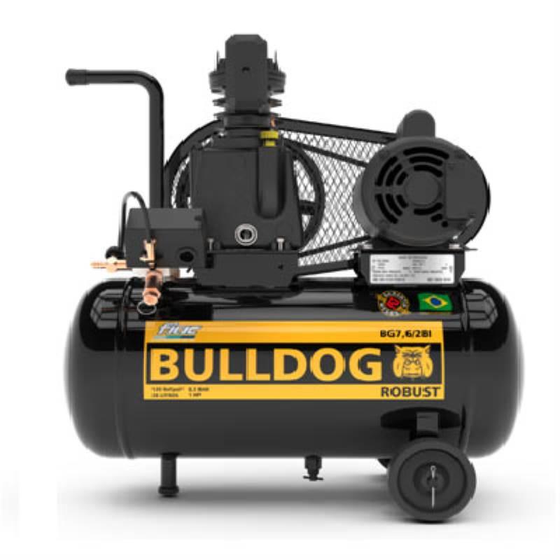 Compressor de Ar 1.0 HP 7.6 Pés 28 Litros Monofásico com Rodas Bulldog FIAC