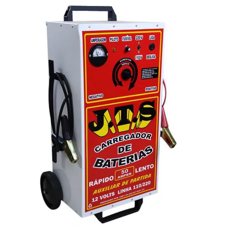 Carregador de Baterias 50A 12V c/ Auxiliar de Partida e Seletor J.T.S