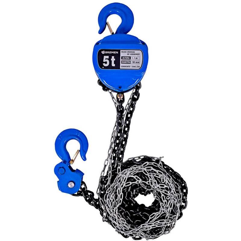 Talha Manual de Corrente 5.0 TON Elevação 3.5 Metros 8254 BREMEN