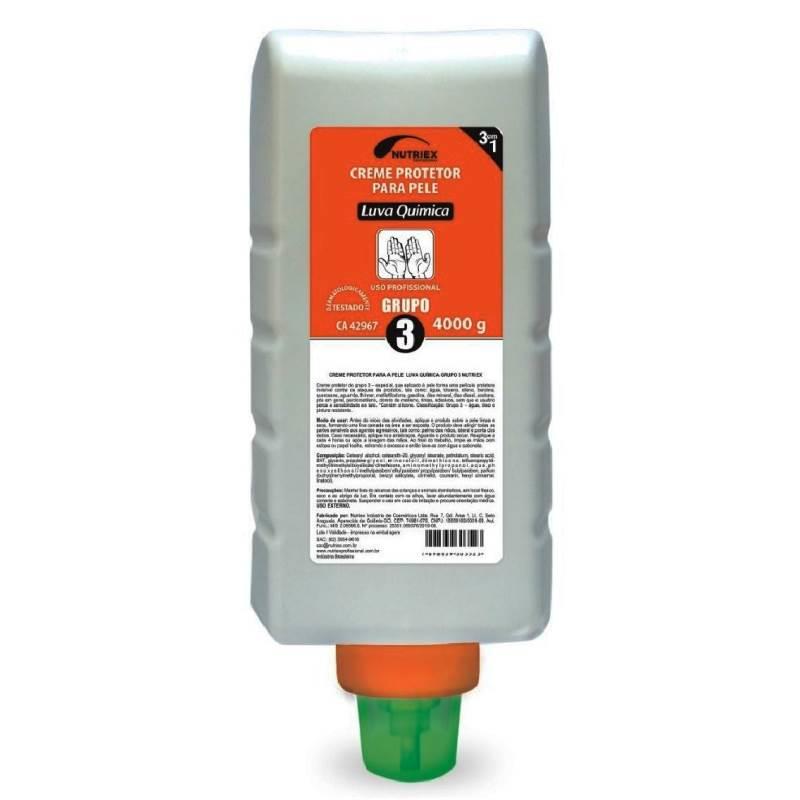 Creme Protetor para Mãos - Luva Química - Grupo 3 (Água - Óleos - Pintura) 4.0 KG NUTRIEX