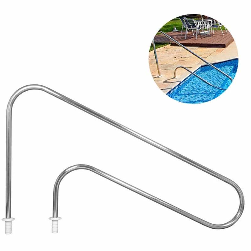 Corrimão para Piscina Ilha Bela em Aço Inox com Chumbador em Alumínio SODRAMAR