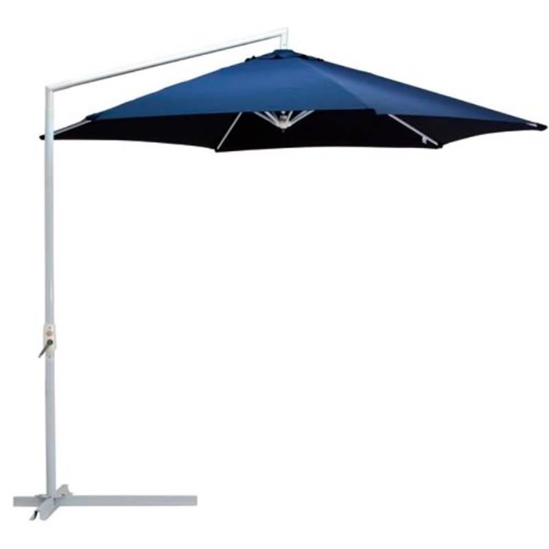 Ombrellone Azul Suspenso 3 Metros Diâmetro Articulado Poliéster MOR