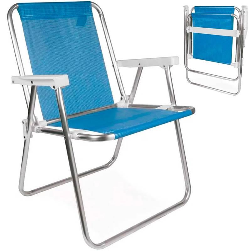 Cadeira de Praia e Piscina Alta em Alumínio 2274 Azul MOR