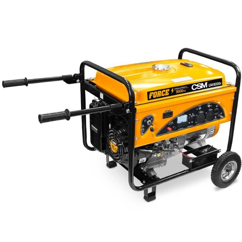 Gerador de Energia à Gasolina 9KVA 4T Bivolt Partida Elétrica GM 8000E com Rodas CSM