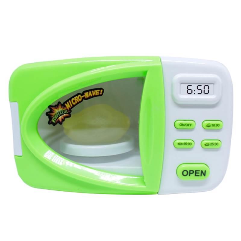 Mini Micro-Ondas de Brinquedo Infantil Vamos Cozinhar com Prato Giratório. Som e Luz BEL