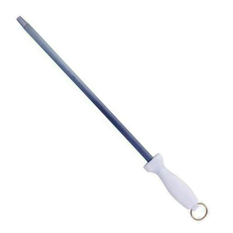 Chaira Estriada 12 POL para Afiar Faca Cabo Branco CORNETA